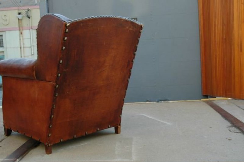 French Club Chair Classic Nailed Wingback Single