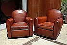 French Club Chairs Petite Cinema Restored Pair