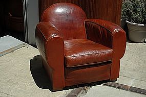 Club Chair from France - Vintage Umber Cinema Single
