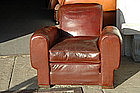 Vintage French Club Chair Single Mahogany Rollback