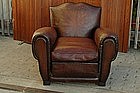 Vintage French Club Chair Classic Chocolate Moustache