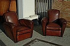 Vintage French Club Chairs Chocolate Paris Rollback