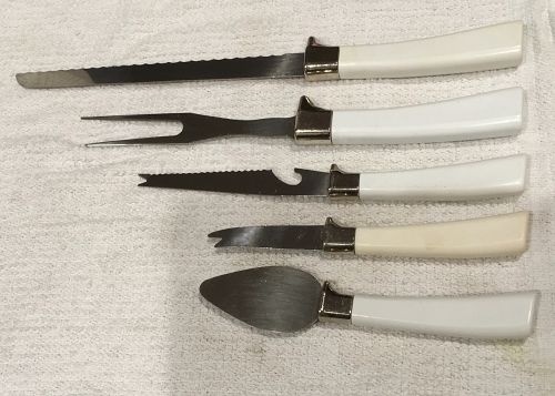 5 Vintage Lifetime Cutlery Sheffield England Blue Cornflower Knives an