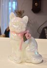 *SOLD* 1960's Fenton Opalescent Pearlescent Cat Feline Figurine signed
