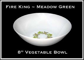 Fire King Meadow Green 8" Large Vegetable Bowl