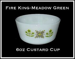 Fire King Meadow Green 6 oz Custard Cup