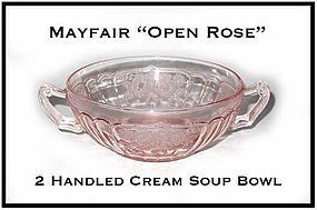 Hocking Mayfair Pink "Open Rose" 5 Inch Cream Soup Bowl