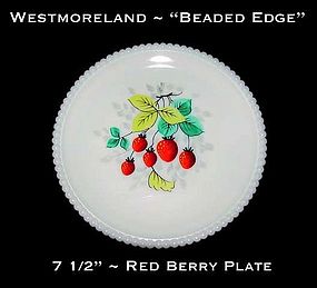 Westmoreland Beaded Edge "Red Berry" 7 1/2" Plate