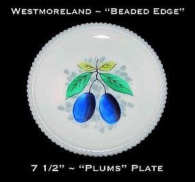 Westmoreland Beaded Edge "Plums" 7 1/2" Plate