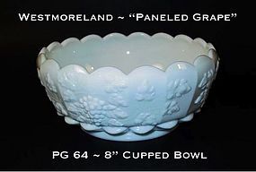 Westmoreland "Paneled Grape" PG 64 Cupped Ftd 8" Bowl