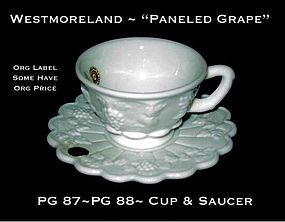 Westmoreland "Paneled Grape" Cup and Saucer