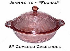 Jeannette "Floral" Poinsettia 8" Covered Casserole