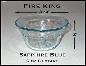 Fire King Sapphire Blue Flared 6 Ounce Custard Cup
