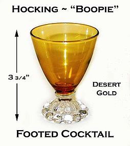 Fire King Boopie Desert Gold Footed Beverage Glass