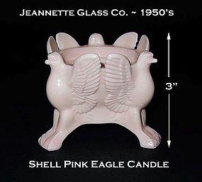 Jeannette Shell Pink Milk Glass Single Eagle Candle