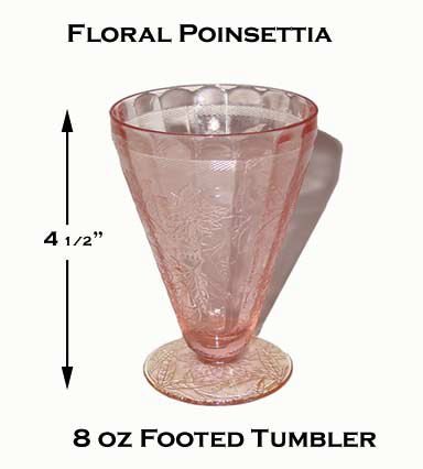 Floral Pink Poinsettia 8 oz Footed Tumbler