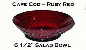 Imperial Cape Cod Dark Ruby Red 6 1/2" Salad Bowl