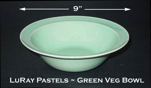 LuRay Pastels 1940's TS&amp;T Lg Green Vegetable Bowl