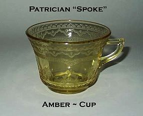 Federal Glass ~ Patrician Spoke ~ Amber Coffee Cup