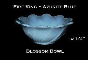 Fire King Azurite Blue Blossom Nut Bowl