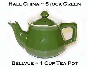 Hall China Stock Green 1 Cup Bellvue Tea Pot