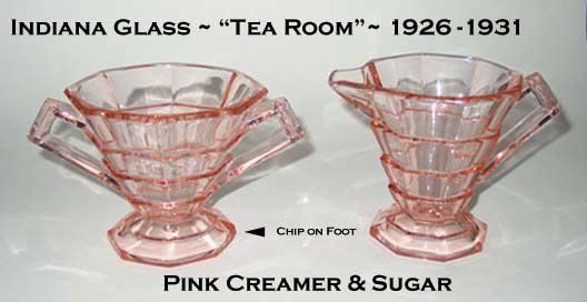 Indiana Glass &quot;Tea Room&quot; Pink Creamer &amp; Sugar As-Is