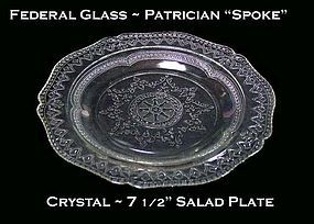 Federal Glass Patrician "Spoke" Crystal Salad Plate