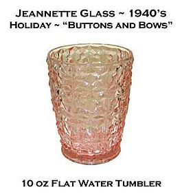 Jeannette Glass Holiday "Buttons and Bows" Tumbler