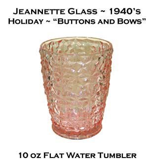 Jeannette Glass Holiday &quot;Buttons and Bows&quot; Tumbler