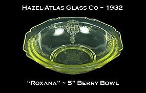 Hazel-Atlas ~ "Roxana" Golden Topaz 5 inch Berry Bowl