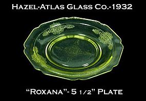 Hazel-Atlas ~ "Roxana" Golden Topaz 5 1/2" Plate