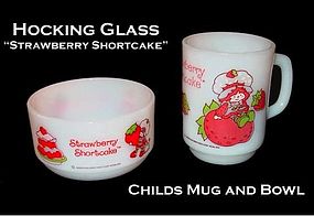 Hocking ~ Strawberry Shortcake Childs Bowl and Mug