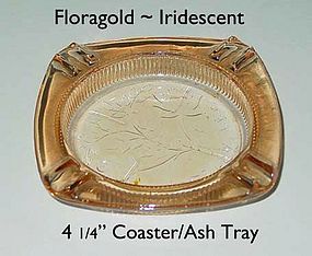 Floragold ~ Iridescent 41/4 inch Coaster Ash Tray