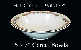 Hall China Wildfire HTF - Five - 6" Cereal Bowls