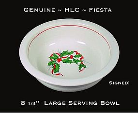 HLC Genuine Fiesta Christmas Holly 8 inch Serving Bowl