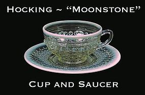 Hocking ~ Opalescent Moonstone Cup & Saucer Set