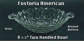 Fostoria American Large 2 Handled Bowl 10.5 inches