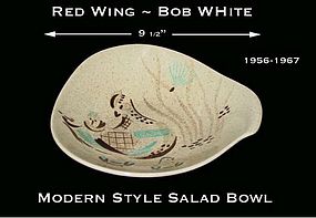 Red Wing Bob White Modern Style 9 1/2" Salad Bowl