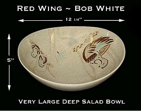 Red WIng Bob White Very Large 12 1/4" Salad Bowl
