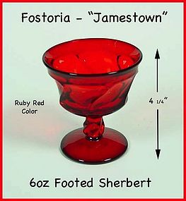 Fostoria Jamestown Royal Ruby 6oz Footed Sherbert-Exc!