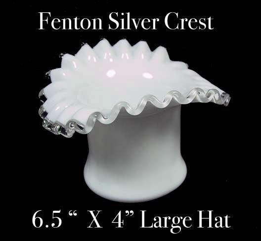 Fenton Art Glass Silver Crest Larger Size Novelty Hat