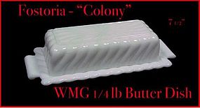 Fostoria Colony White Milk Glass Quarter LB Butter Dish
