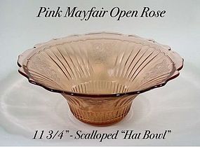 Hocking Mayfair Open Rose Large Pink Hat Bowl
