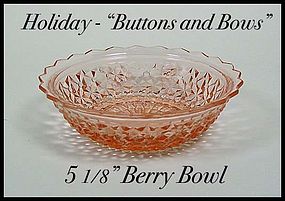 Holiday Buttons and Bows Pink Berry Bowl