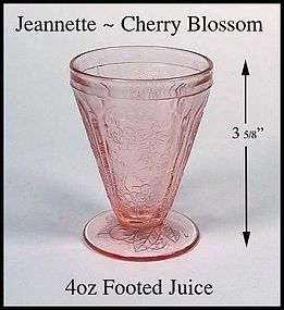 Jeannette Cherry Blossom 1930s ~ 4oz Footed Juice Glass