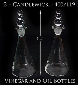 Candlewick 400/119 ~ 2 Oil & Vineger Salad Bottles