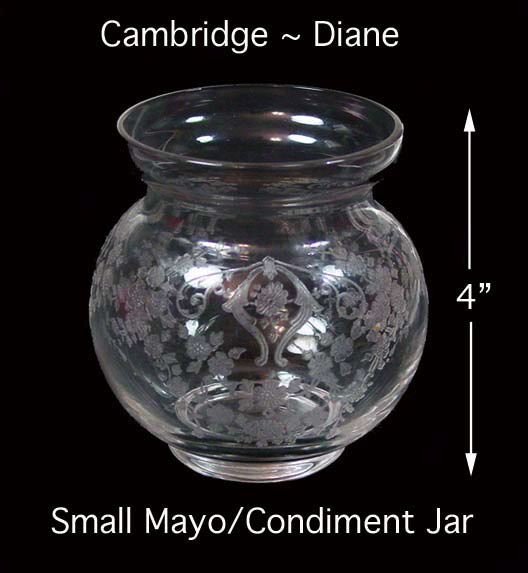 Cambridge 1930s Diane Elegant Mayo/Condiment Jar