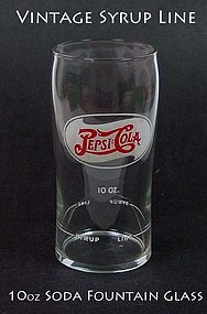 Old 1950s Pepsi Cola Fountain Glass 10 oz Tumbler-Syrup