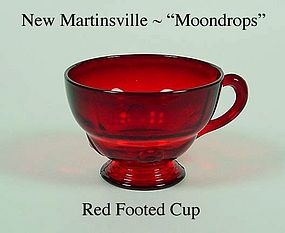 New Martinsville Moondrops Red Footed Cup
