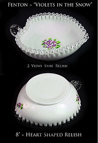 Fenton Silver Crest "Violets in the Snow"-Heart Relish